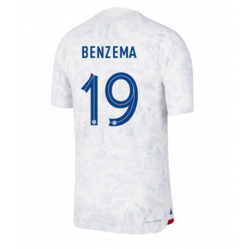 Lacne Muži Futbalové dres Francúzsko Karim Benzema #19 MS 2022 Krátky Rukáv - Preč